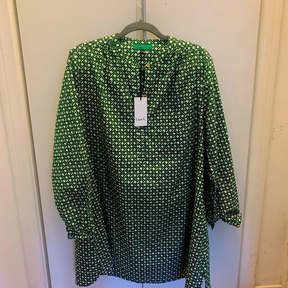 Clare V green midi dress small